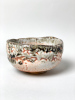 First snow 2026, 6,5 x 12 cm, wood kiln fired/ Holzbrand ~ 1330°C/ 68h, wild clay slip /Shino/ Slipglasur aus wildem Ton Wilder Ton und Shino erzeugen hier ein marmoriertes Zusammenspiel./Here, wild clay and Shino come together in a marbled interplay.280 Euro&nbsp;Inquire