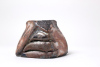 Nails done 2026, 7,5 x 10 cm, wood kiln fired / Holzbrand ~ 1300°C/ 68h wild clay slip /shino/ Slipglasur aus wildem Ton.&nbsp;Der aufgetragenen Schlick verwandelt sich von kupfern-metallisch. And see: You get your nails done!/ The applied slip transforms from a metallic copper. And see: You get your nails done!120 Euro&nbsp;&nbsp;Inquire&nbsp;